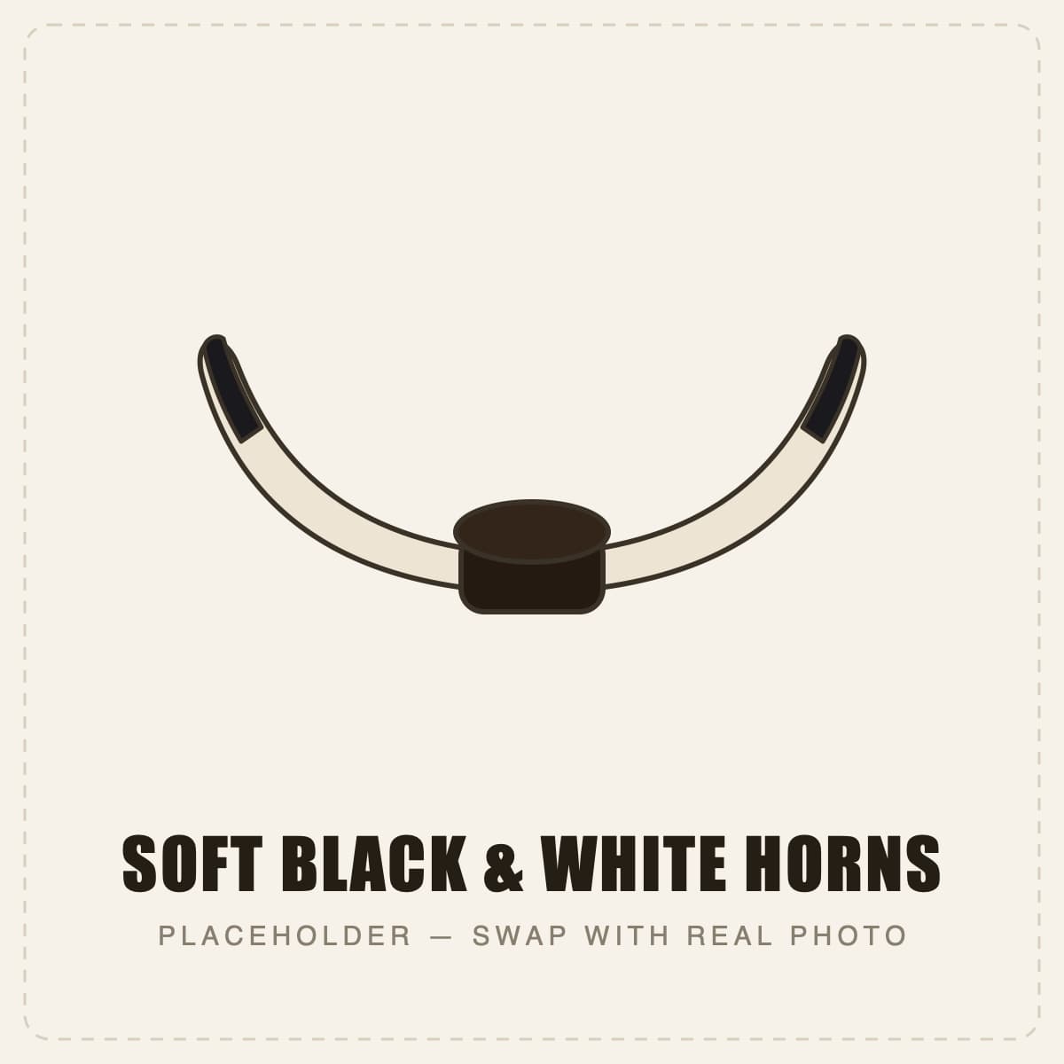 Soft Black & White Horns